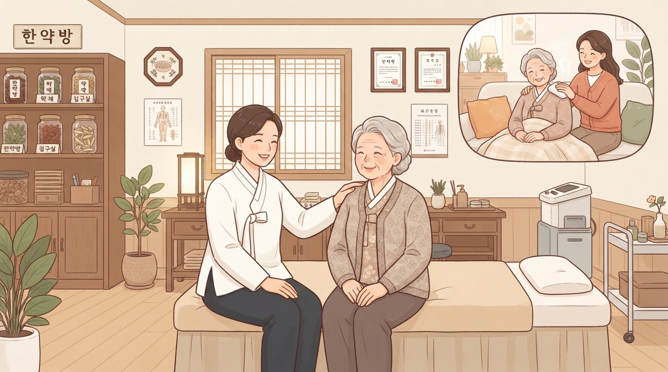 한방에서는 어떻게 도와드리고, 집에서는 뭘 하면 좋을까요?