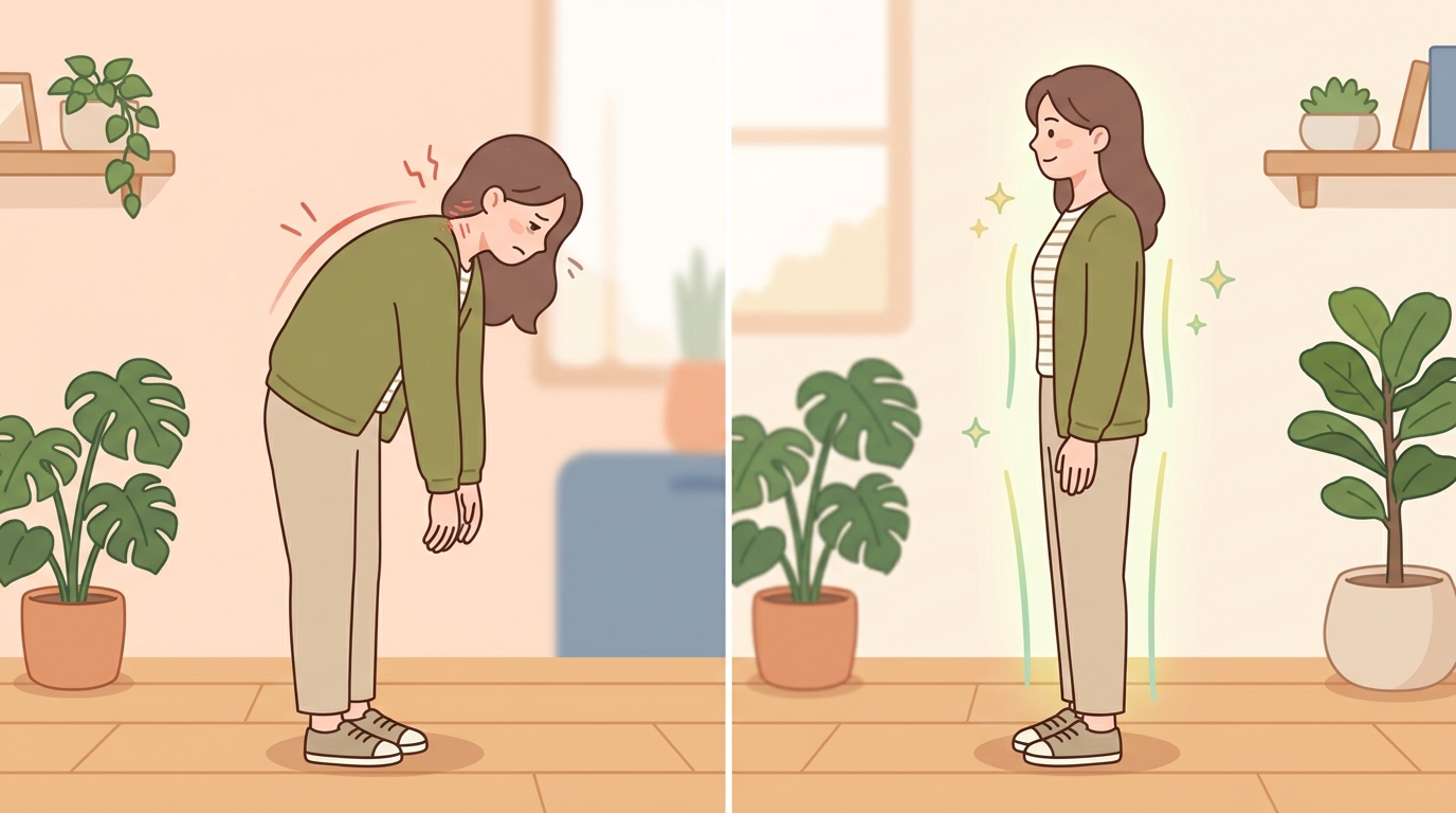 왜 숙이면 아프고 펴면 편할까요