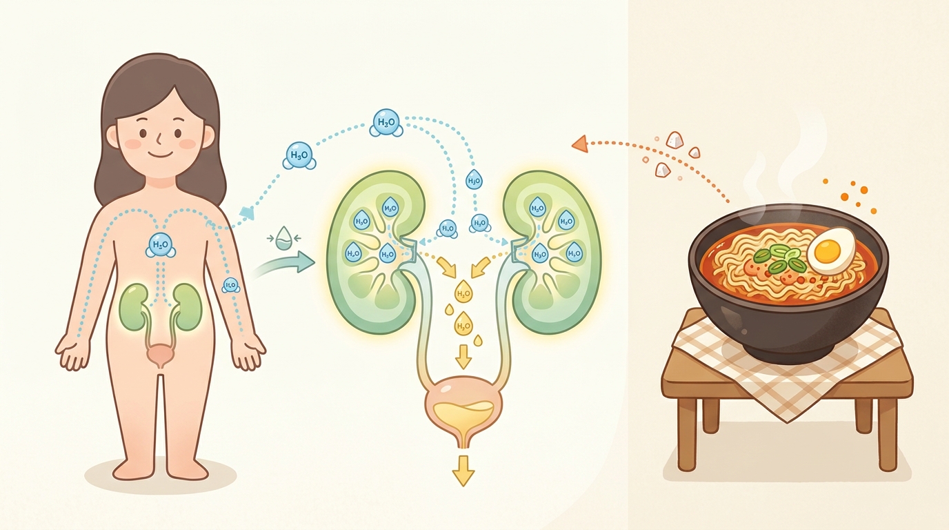 물을 많이 마시면 정말 붓나요? 붓기가 생기는 기전