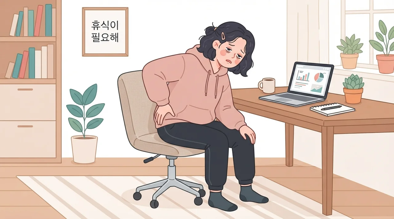 앉아 있을 때 허리보다 골반이 굳는 느낌
