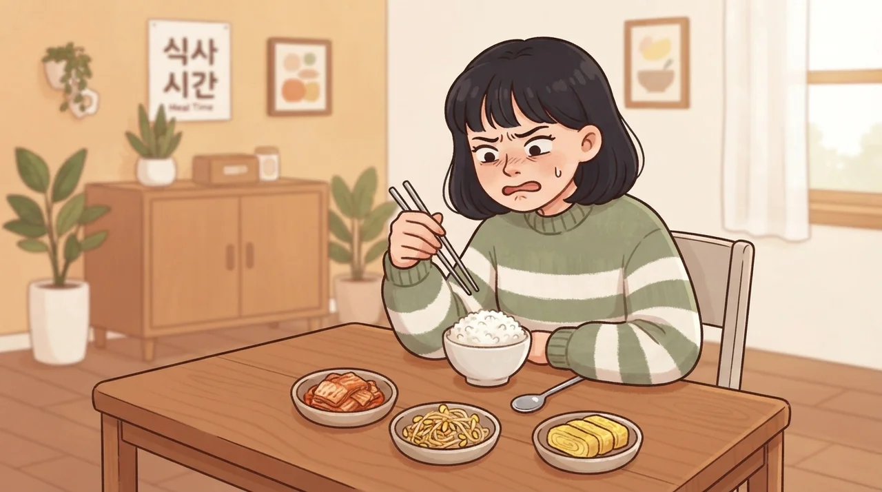 식사 시작부터 느껴지는 불편함