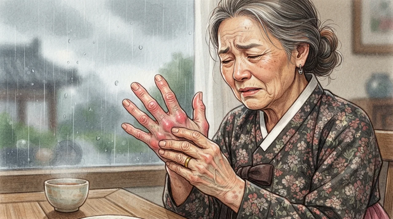 비 오기 전 손마디가 보내는 신호