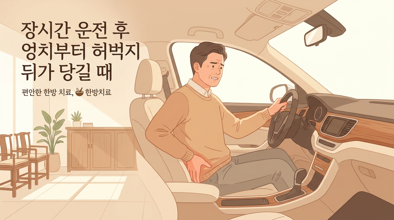 장시간 운전 후 엉치부터 허벅지 뒤가 당길 때