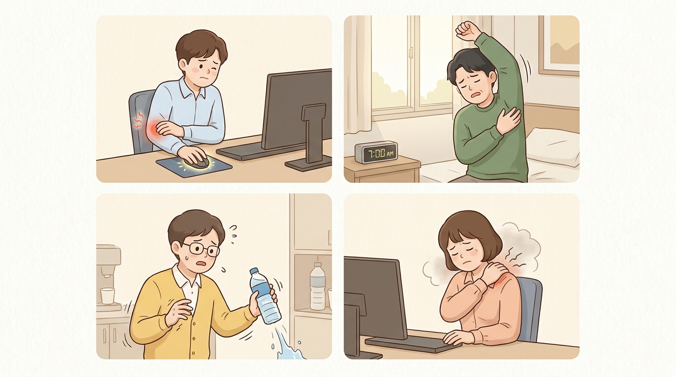 같은 팔꿈치 통증도 유형이 다릅니다