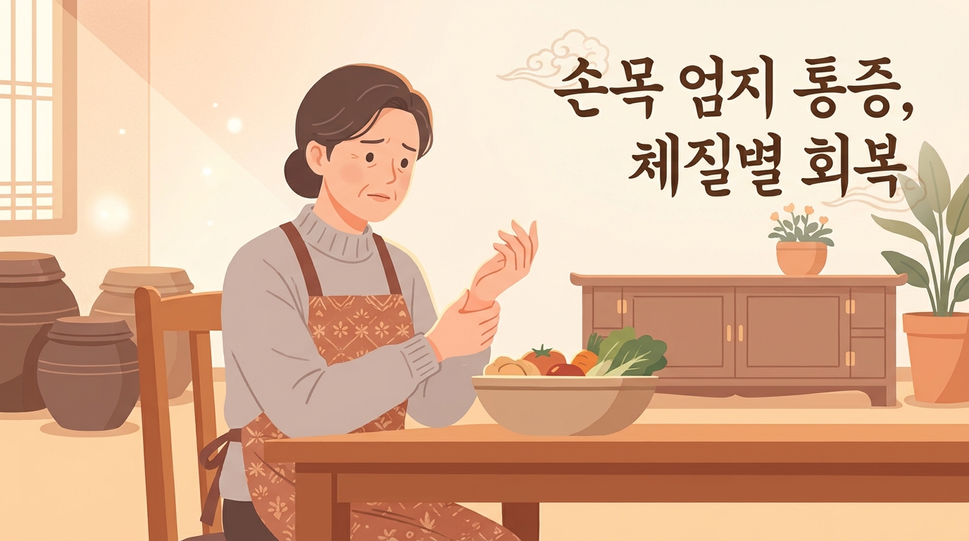 명절 음식 준비 뒤 손목 엄지 쪽이 붓고 아플 때, 체질별 회복법