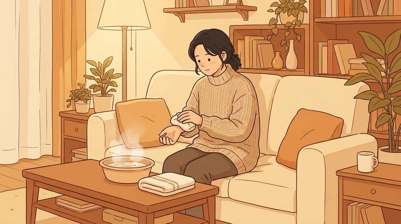 집에서 손목을 쉬게 하는 며칠, 이렇게