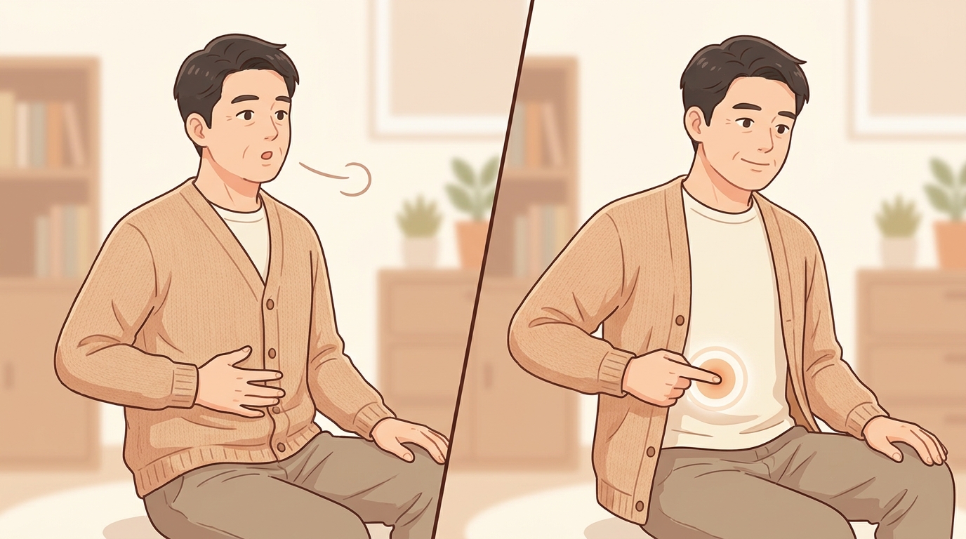 한 문장으로: 숨쉴 때 결리면 옆구리 근육, 눌러서 아프면 지점