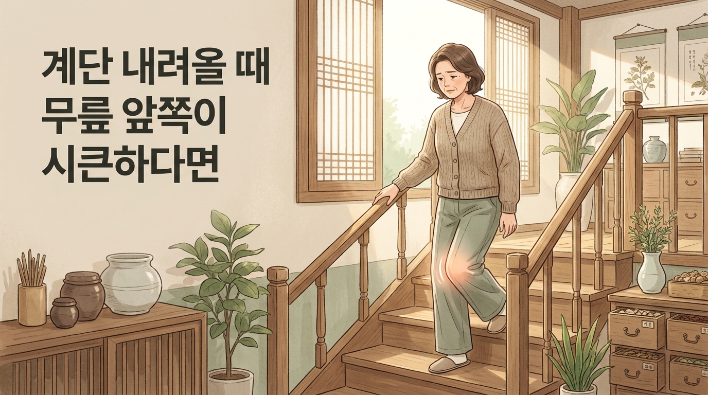 계단 오를 때보다 내려올 때 무릎 앞쪽이 시큰한 분들