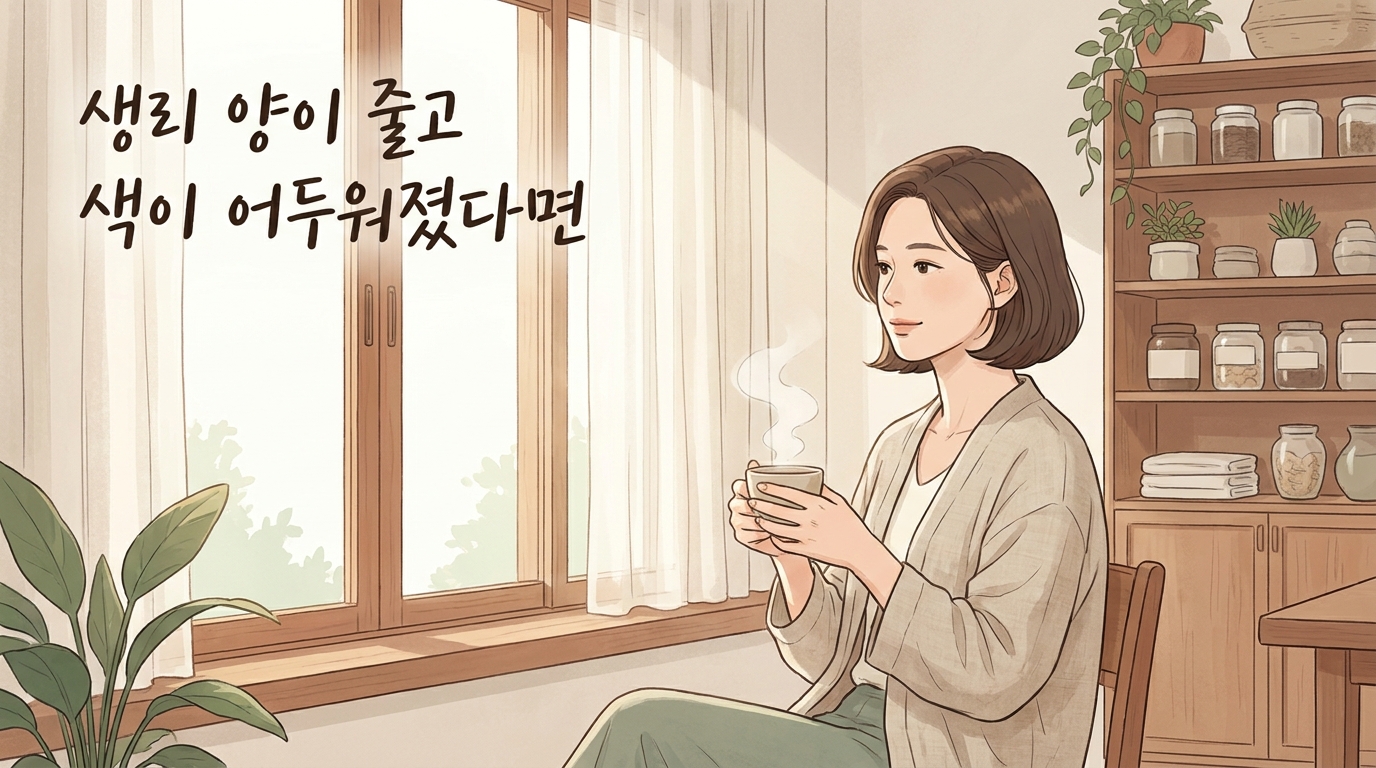 생리 양이 줄고 색이 어두워졌다면 몸이 보내는 신호부터 확인하세요