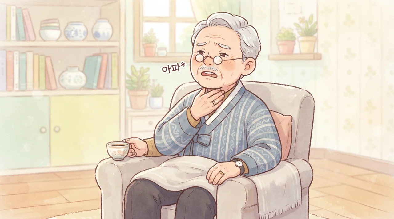 목이 따끔거리고 침 삼키기 힘들 때
