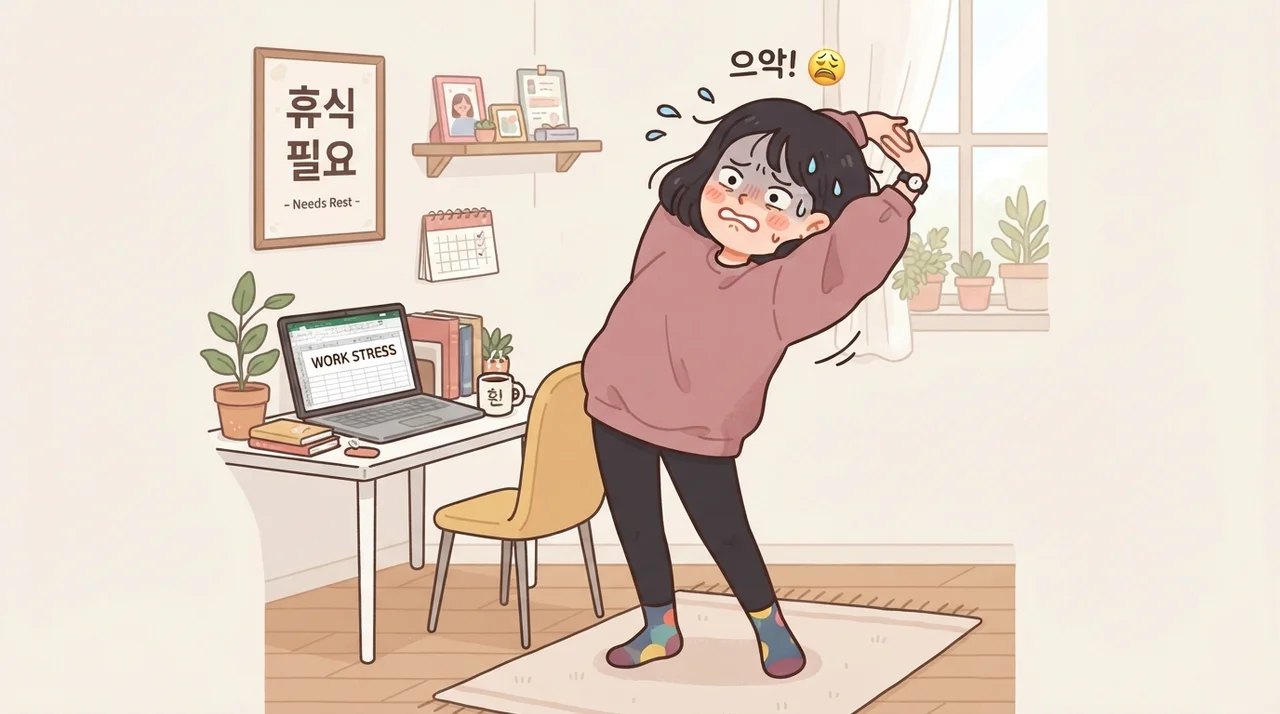 허리를 펴기 힘든 상황