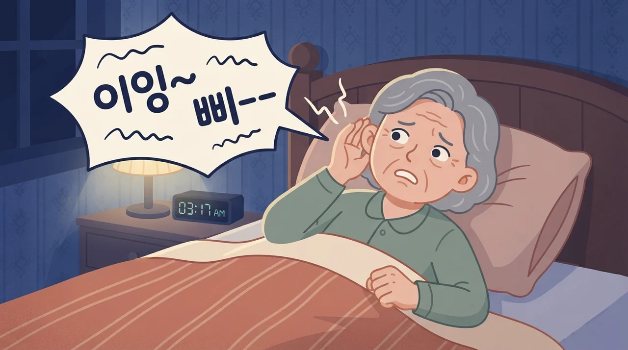 조용한 밤 더 크게 들리는 귀 소리