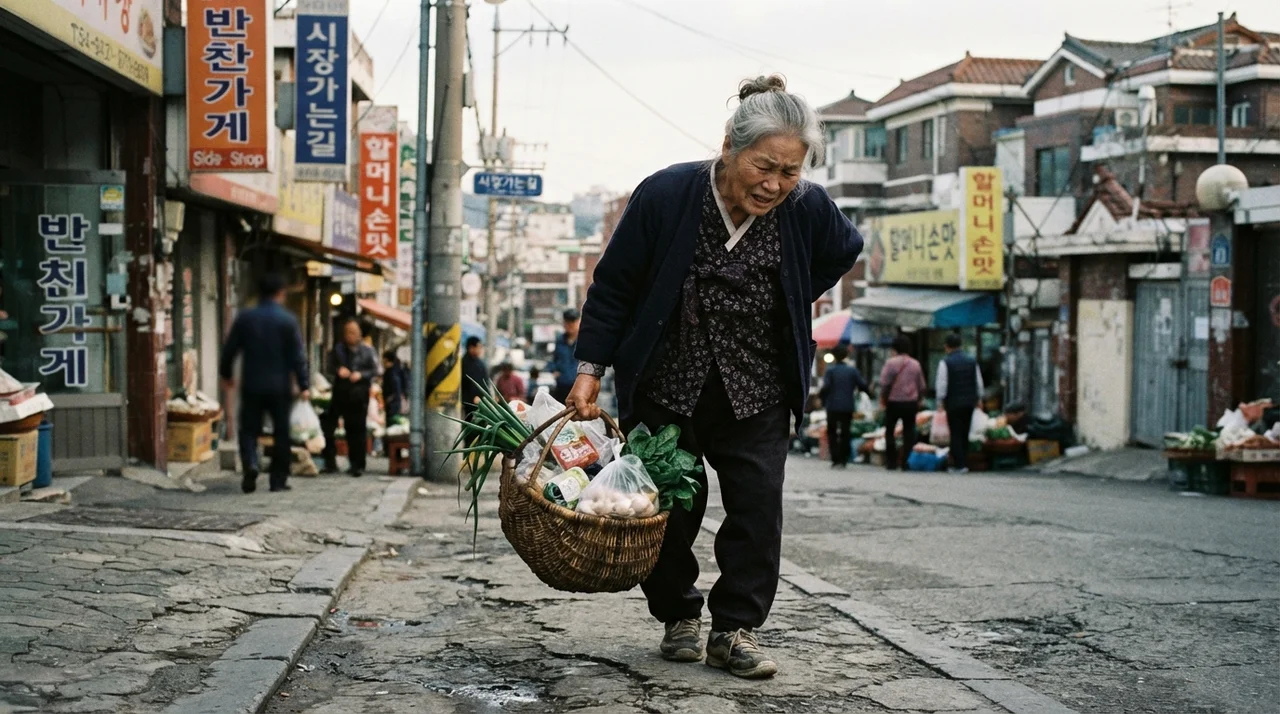 무거운 장바구니와 허리 통증