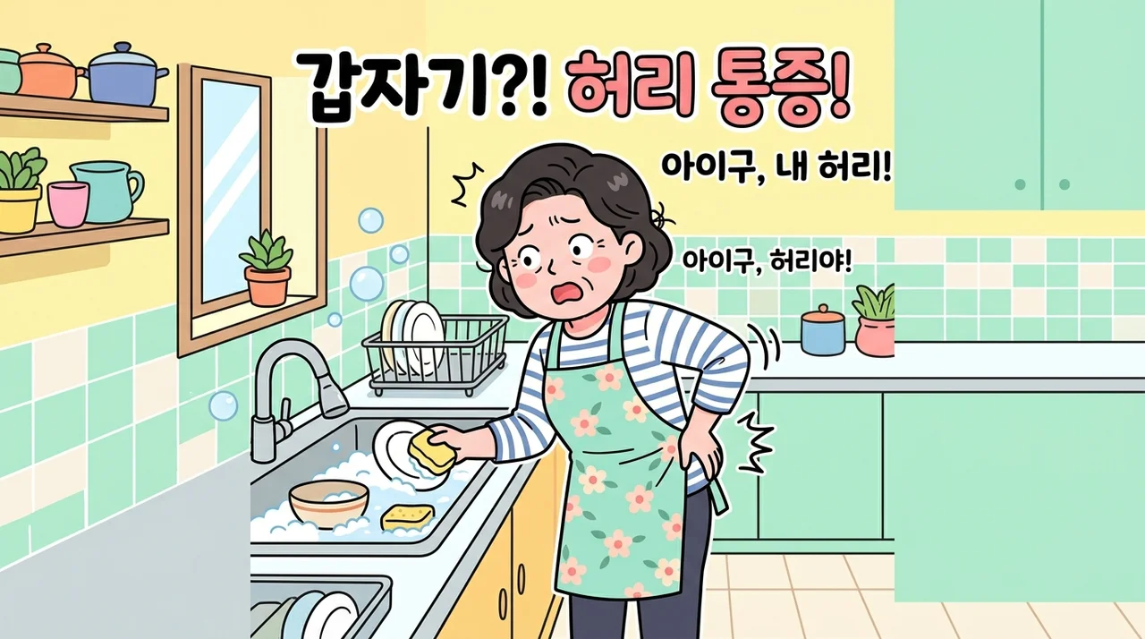 소흘 설거지할 때 허리 통증 왜 서면 더 아플까