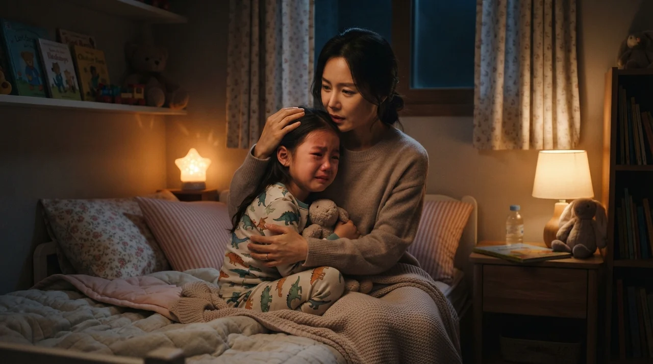 새벽에 배가 아픈 아이를 보면