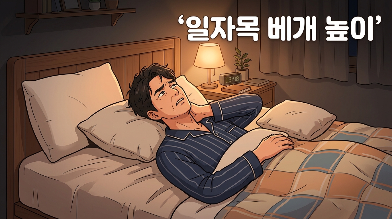 베개를 높이면 목이, 낮추면 어깨가 배기는 이유 — 사실 목 커브가 사라진 겁니다