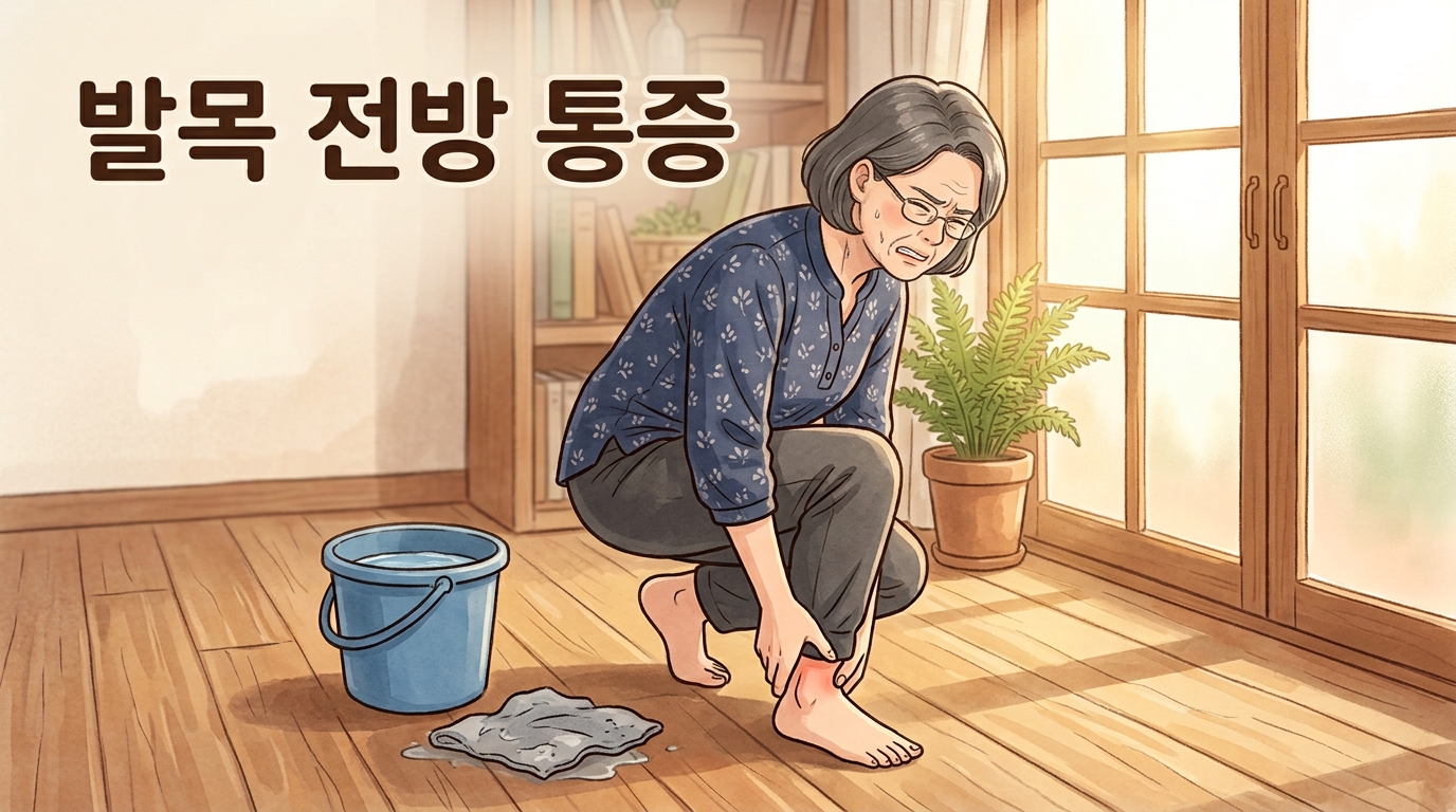 쪼그려 걸레질하고 일어난 아침, 발목 앞쪽이 접히듯 아프다면