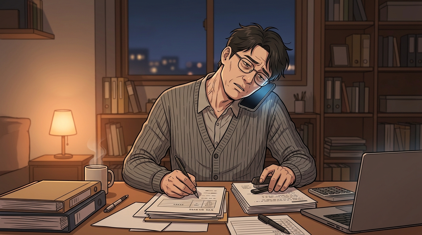 손은 바빠서, 목이 대신 폰을 붙잡던 날