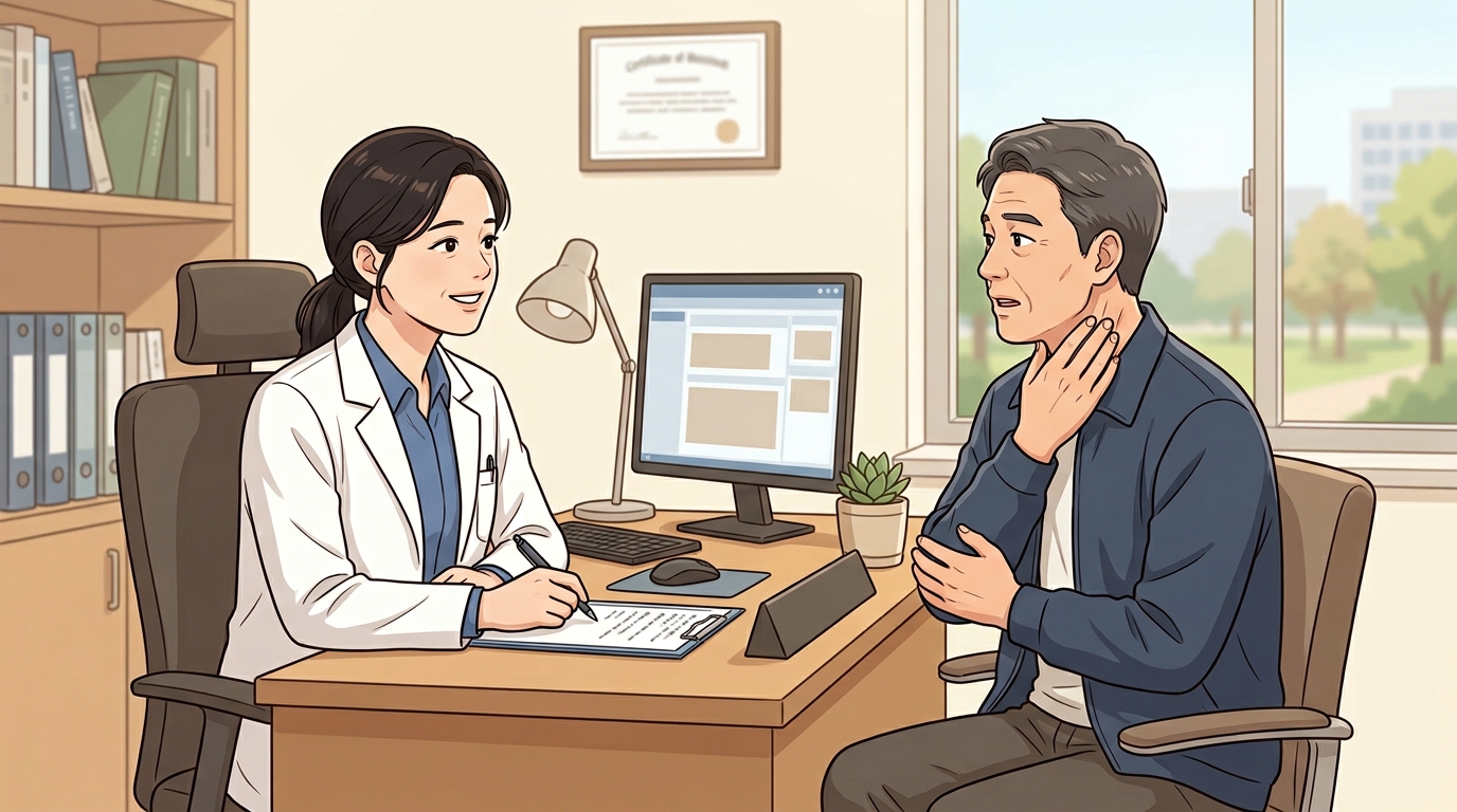 팔 저림이 가시지 않거나 힘이 빠지면 상의하세요