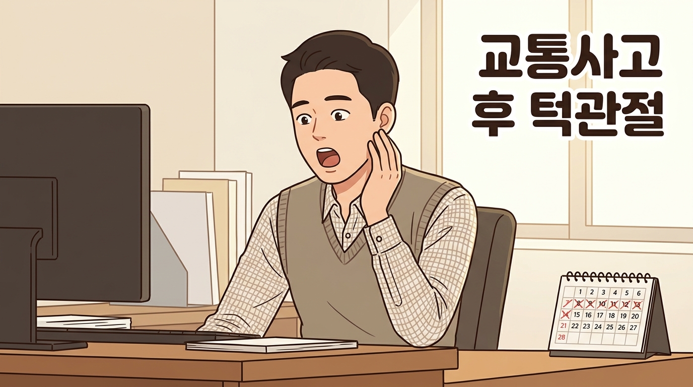 추돌 사고 일주일 뒤, 멀쩡하던 턱이 벌어질 때 아프고 딱 소리가 나기 시작했다면