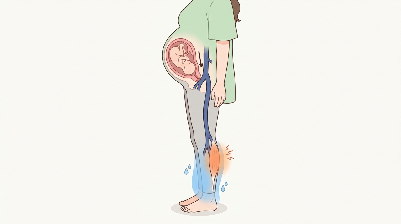 배가 커지면서 다리로 가는 길이 눌리고 미네랄은 나눠 쓰는 시기