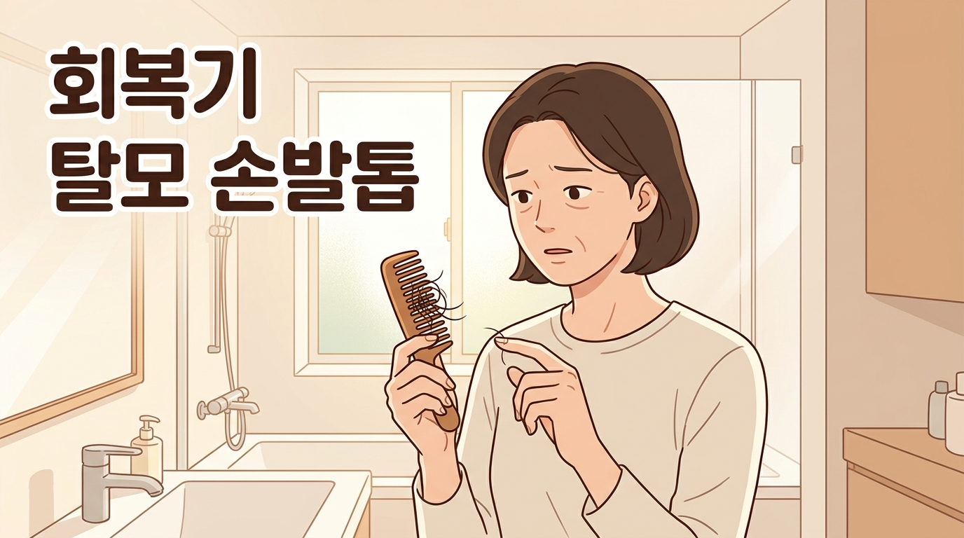오래 앓고 난 뒤 머리카락이 힘없이 빠지고 손발톱이 무를 때