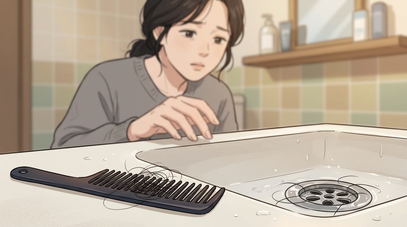 한바탕 크게 앓고 나서, 머리카락이 한 움큼씩 빠지기 시작할 때