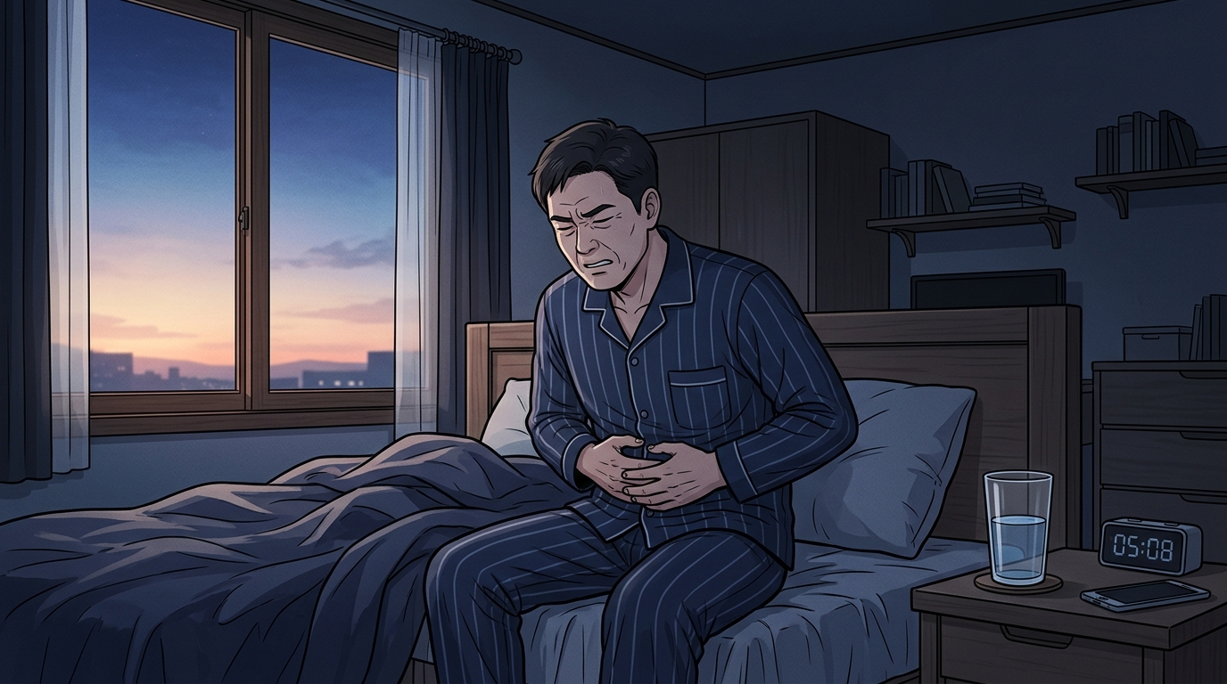 다 자다가 하필 명치가 쓰려서 눈이 떠지는 밤