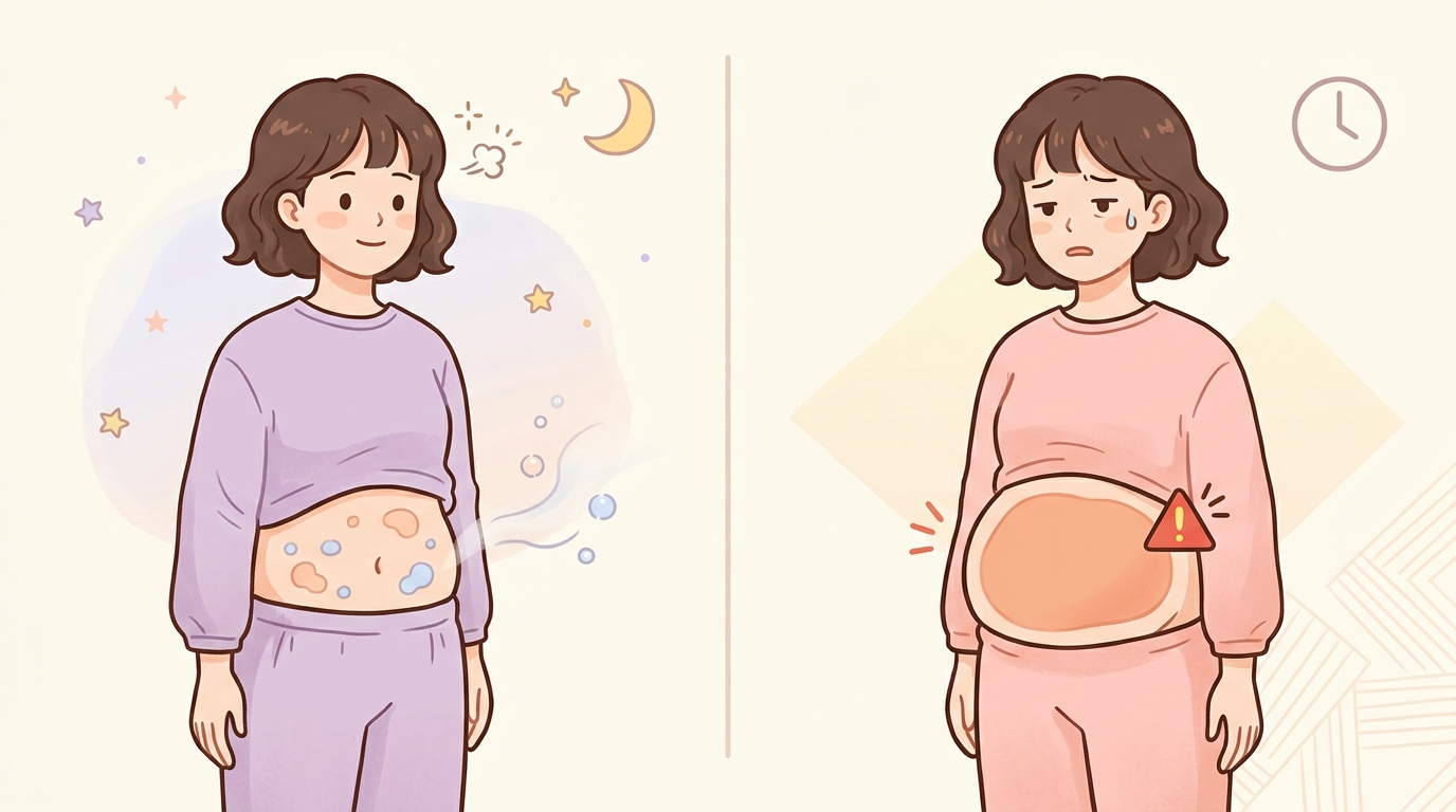 그냥 가스인지, 살펴봐야 할 팽만인지 나눠보기