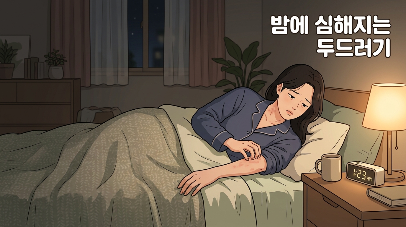자고 나면 온몸에 두드러기가 올라왔다 사라지는 밤