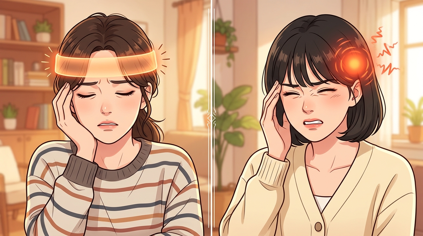 편두통과 긴장성 두통, 조이는 느낌이 다릅니다