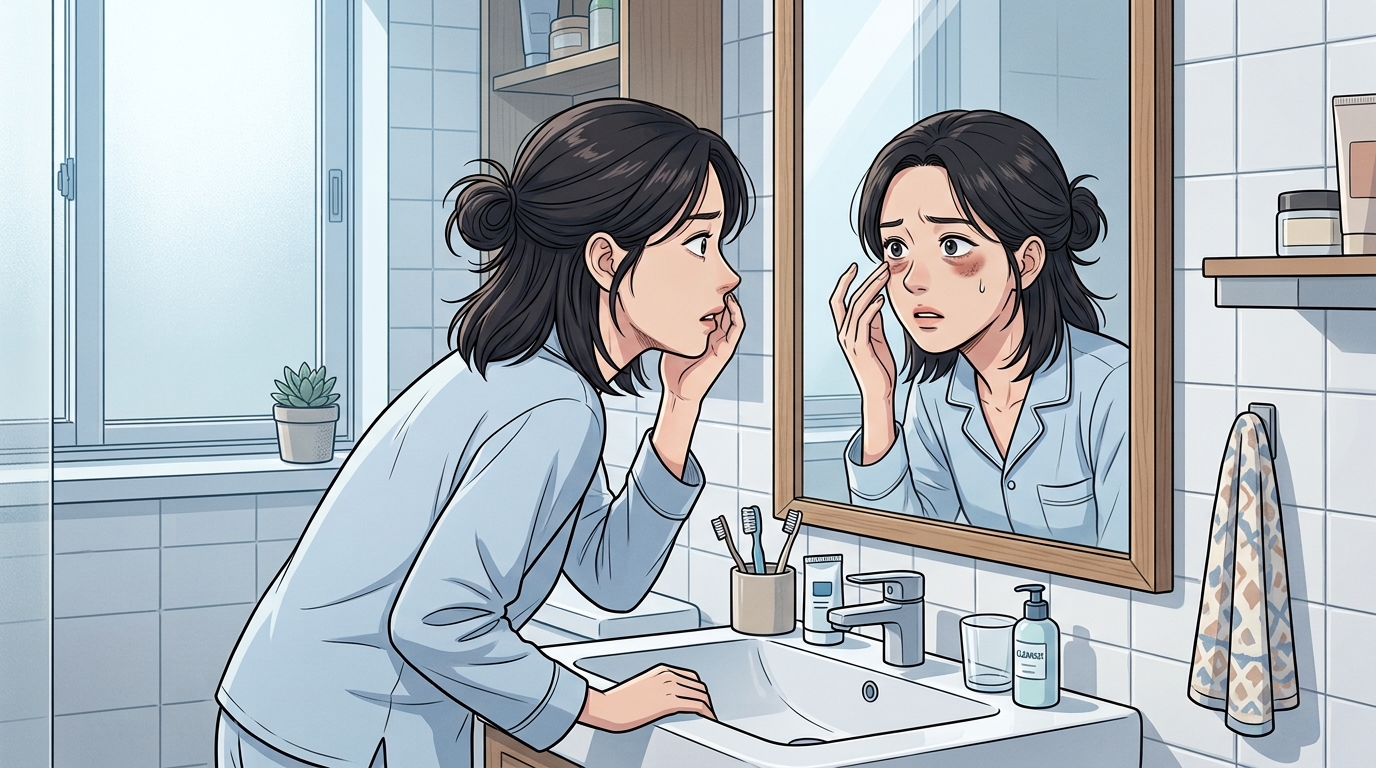 거울 보다 눈 밑이 혼자 움직여서 흠칫한 아침
