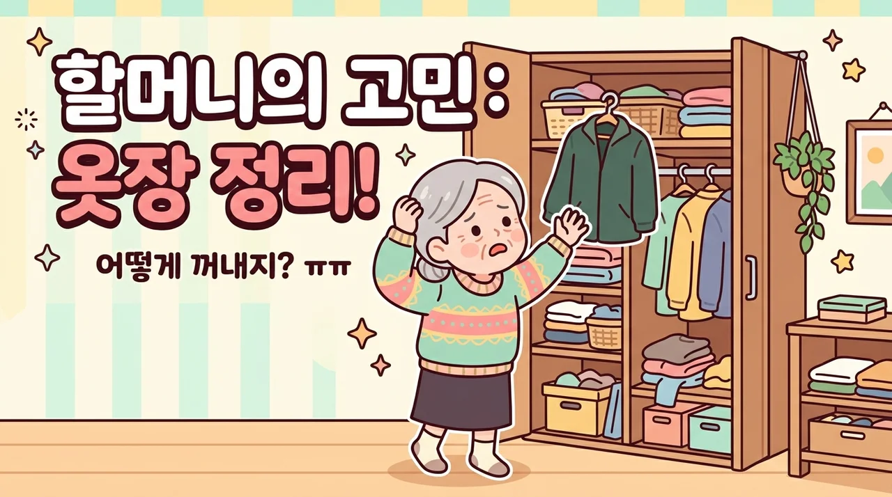 팔을 어디까지 드는지 옷장 앞에서 확인해요