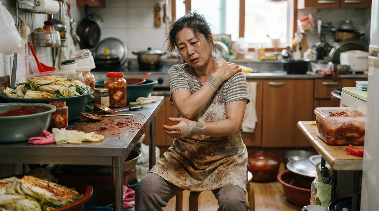 김장하고 나니 여기가 아파요