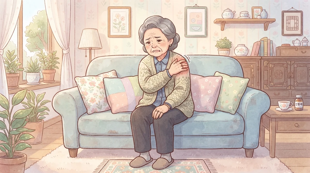 찬바람에 어깨가 굳어 불편하신가요