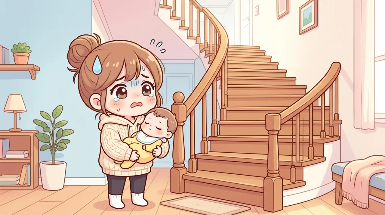 아기 안고 계단 오를 때 무릎 통증 왜 그럴까요