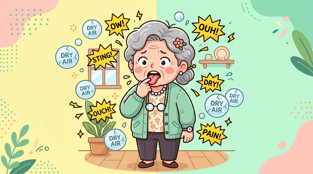 겨울철 혀끝 통증, 건조함 때문일까요