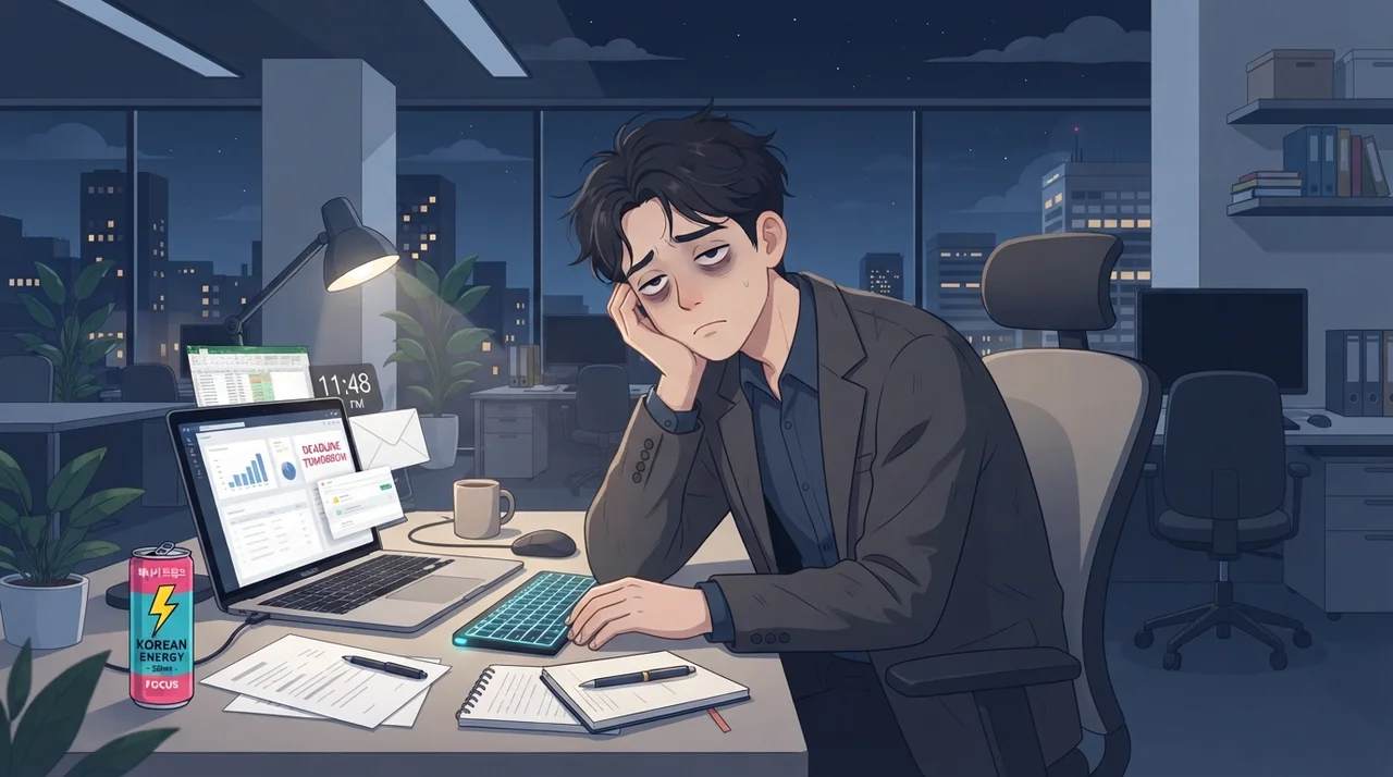 피로를 달래려 마시는 에너지 드링크