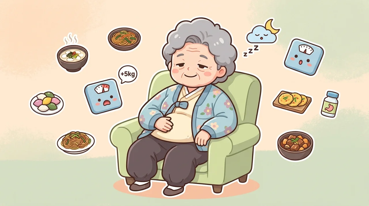 명절 음식 이틀 뒤 몸이 무거운 어르신