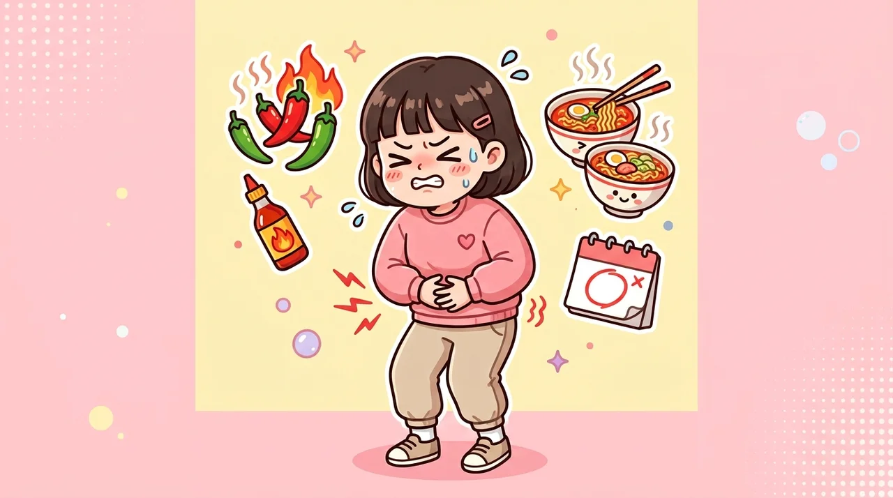 매운 야식 먹은 다음 날 생리통이 더 심해질까요