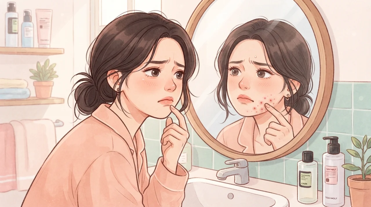 생리 전 반복되는 턱선 여드름의 고민