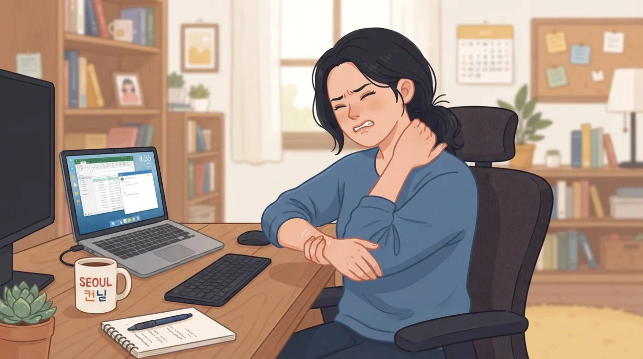 목은 뻐근한데 팔꿈치까지 저릴 때