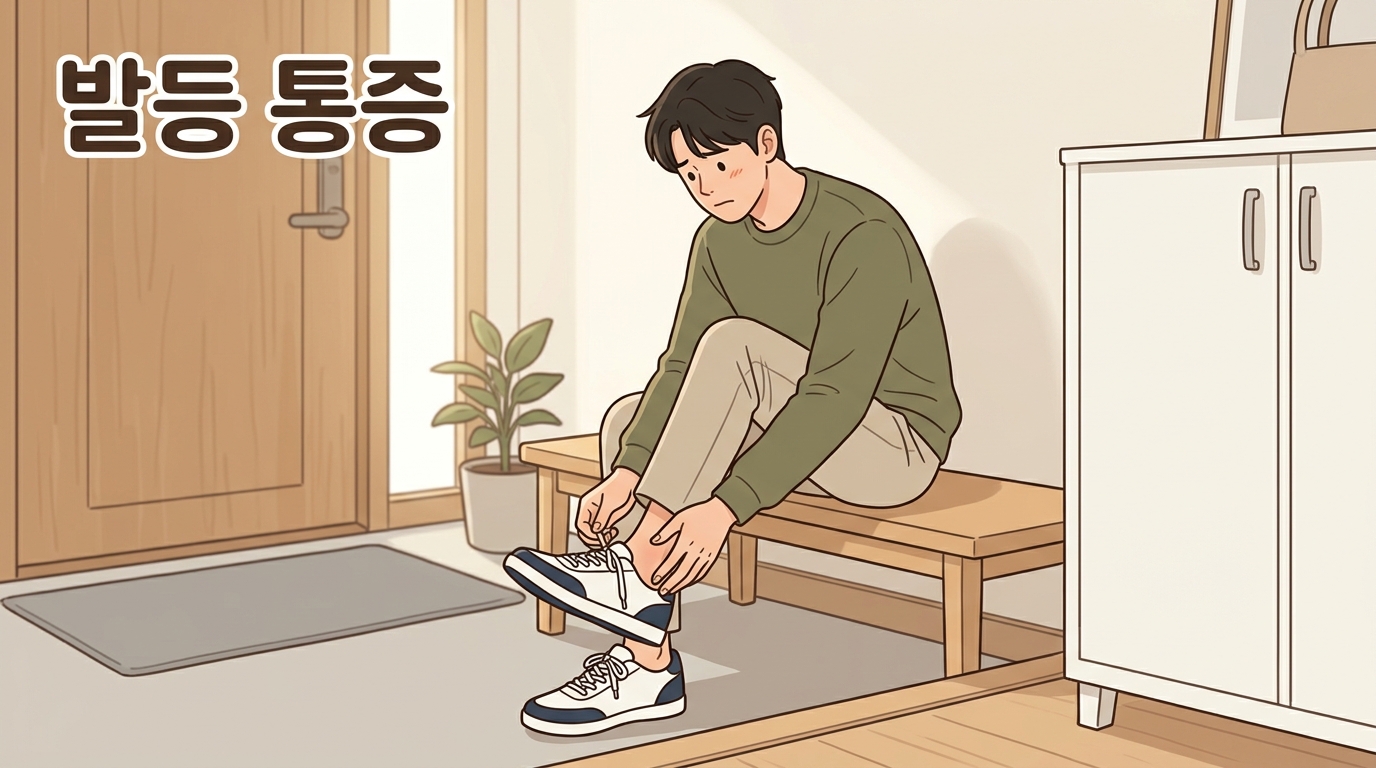 새 운동화 신고 걸은 뒤 발등이 뻐근하고 끈 묶는 자리만 아플 때