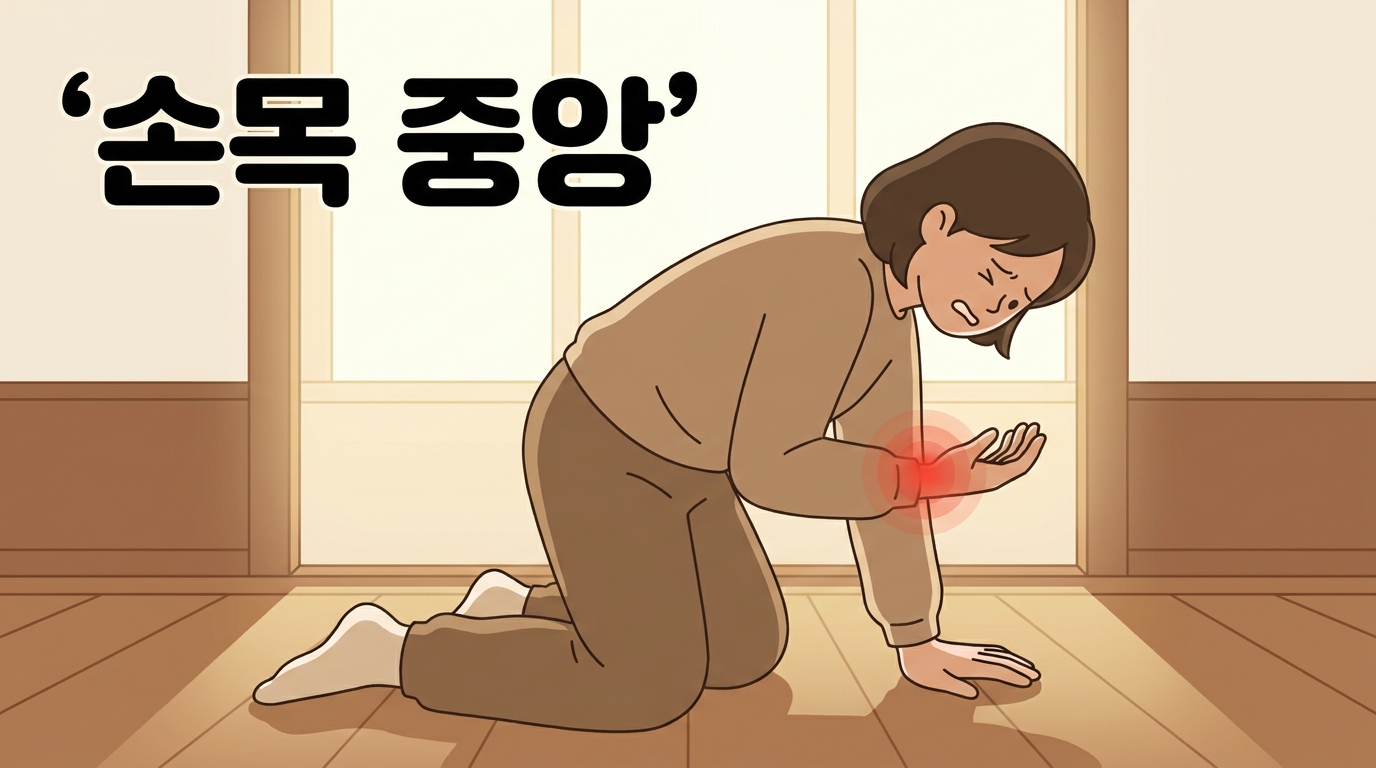 손바닥으로 바닥 짚고 일어날 때 손목 중앙이 찌릿한 날