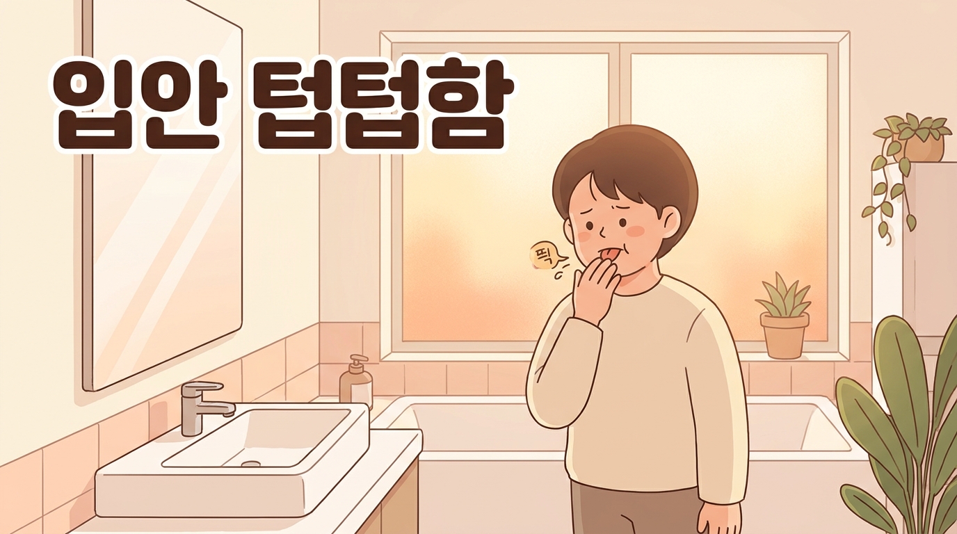 양치 후에도 입안이 텁텁하고 혀 안쪽에 가래가 붙는 느낌