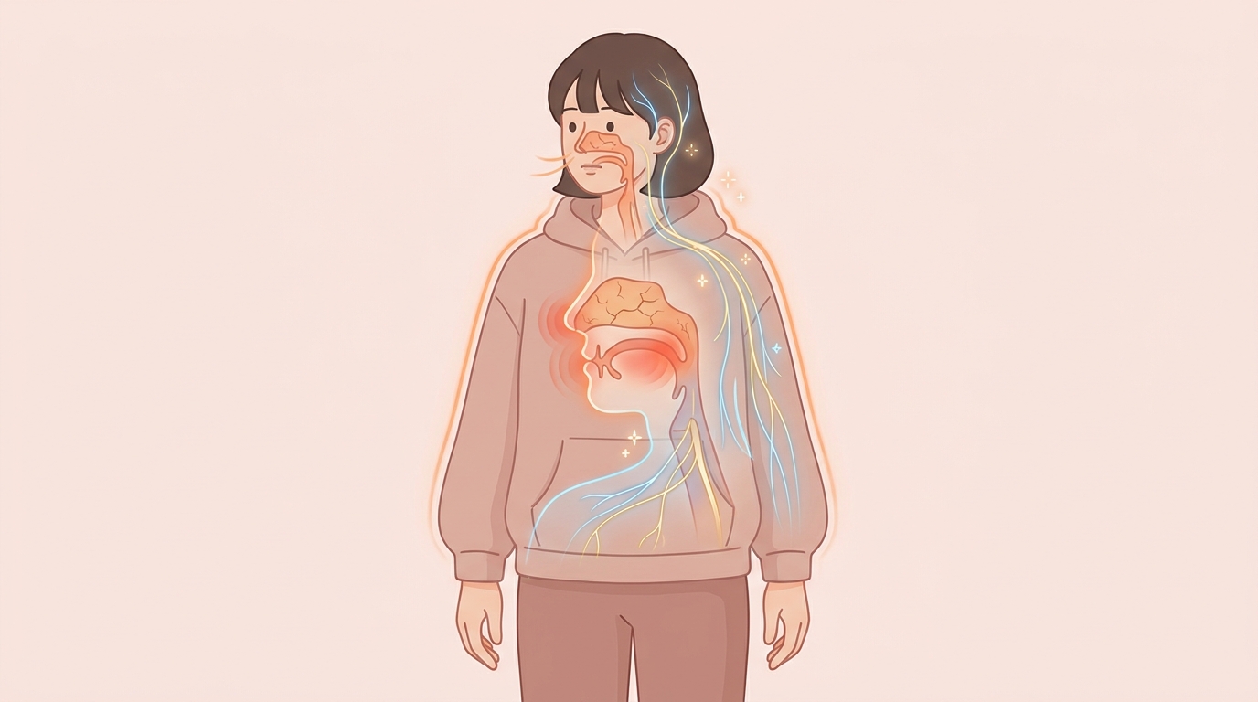 마르고 예민해진 점막이 작은 자극에 크게 반응합니다