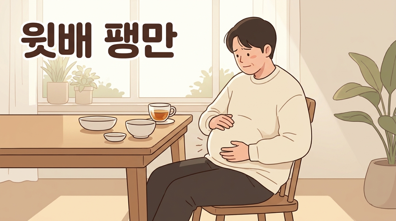 점심은 적게 먹었는데 저녁까지 윗배가 풍선처럼 남아 있을 때
