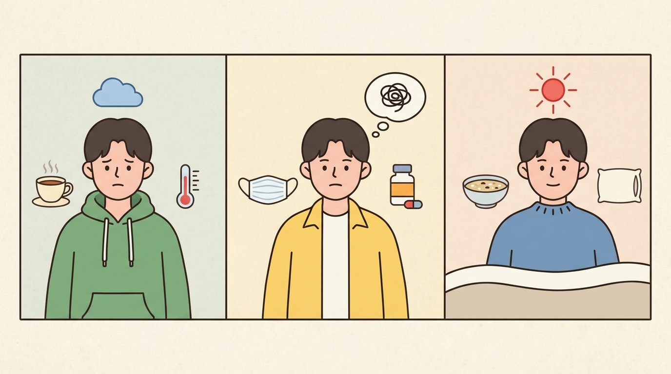 같은 더부룩함이라도 방향이 다릅니다