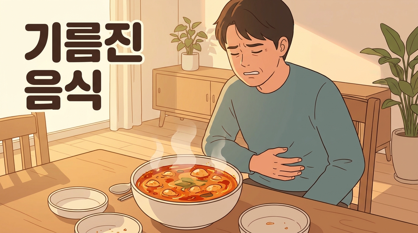 매운 음식은 참는데 기름진 국물만 먹으면 명치가 막힌다면