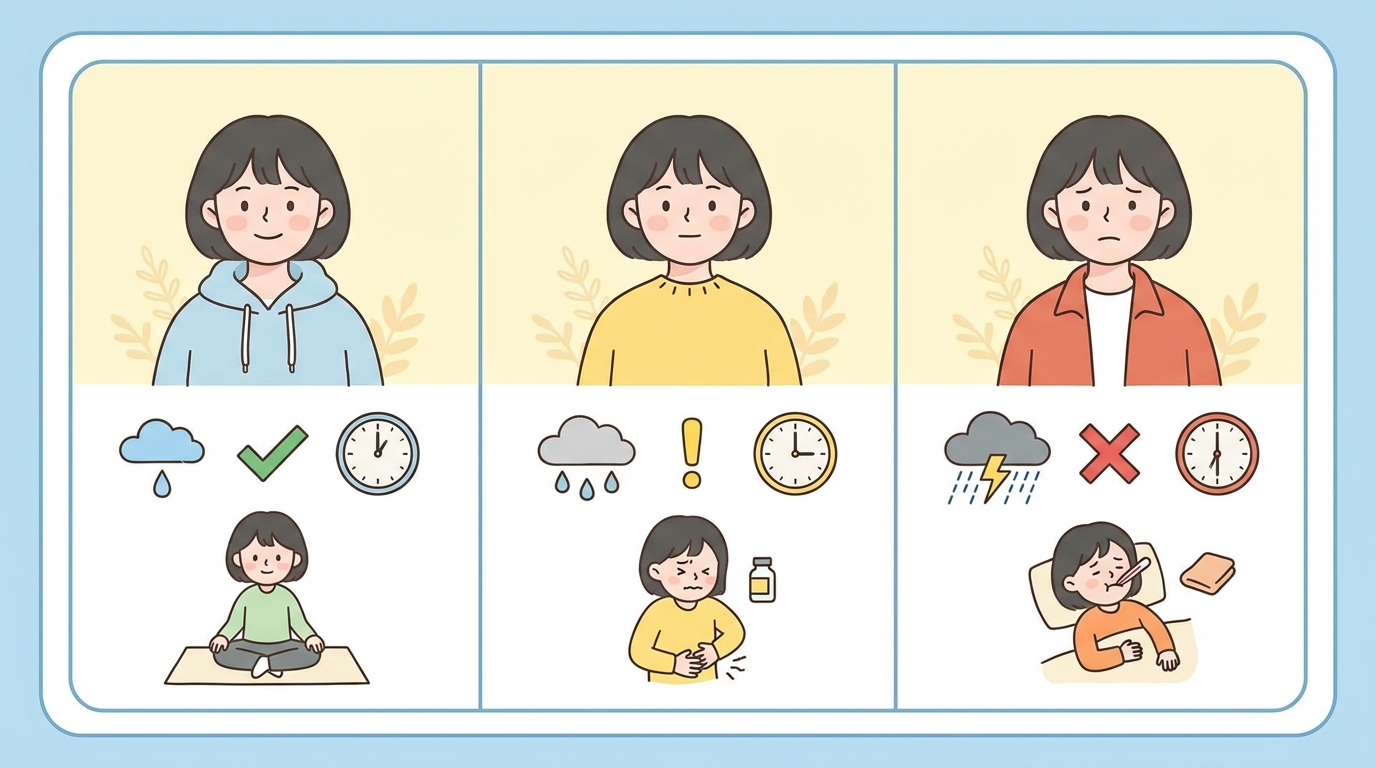 같은 더부룩함이라도 방향이 다릅니다